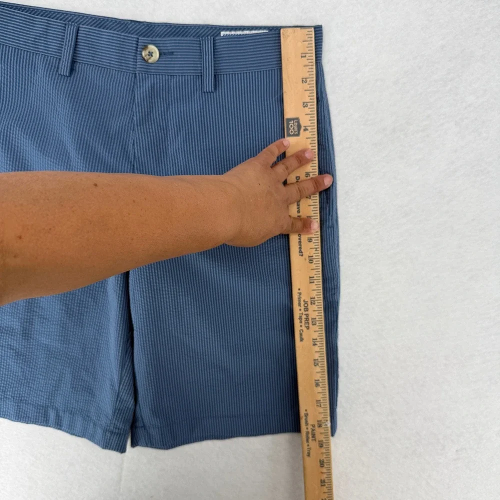 Southern Tide Mens Blue White Striped Seersucker Shorts Size 30 Casual Summer‎